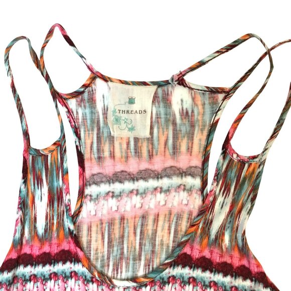 Threads Anthropologie Woman Boho Festival Tank Strappy Racerback Multicolor S M - Picture 6 of 6